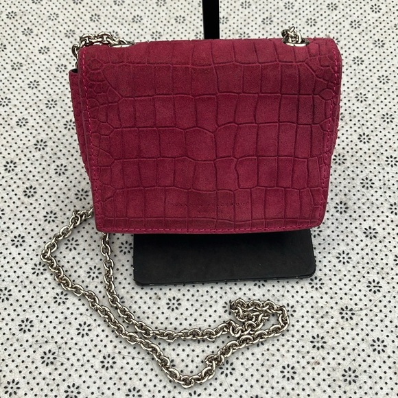 Brandon Blackwood Croc Embossed Suede Sophia Crossbody - Picture 1 of 9